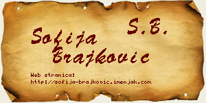 Sofija Brajković vizit kartica